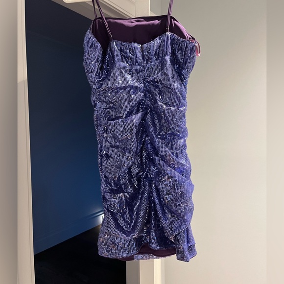 Sparkly Purple Spaghetti Straps Tight Sequined - Picture 2 of 2